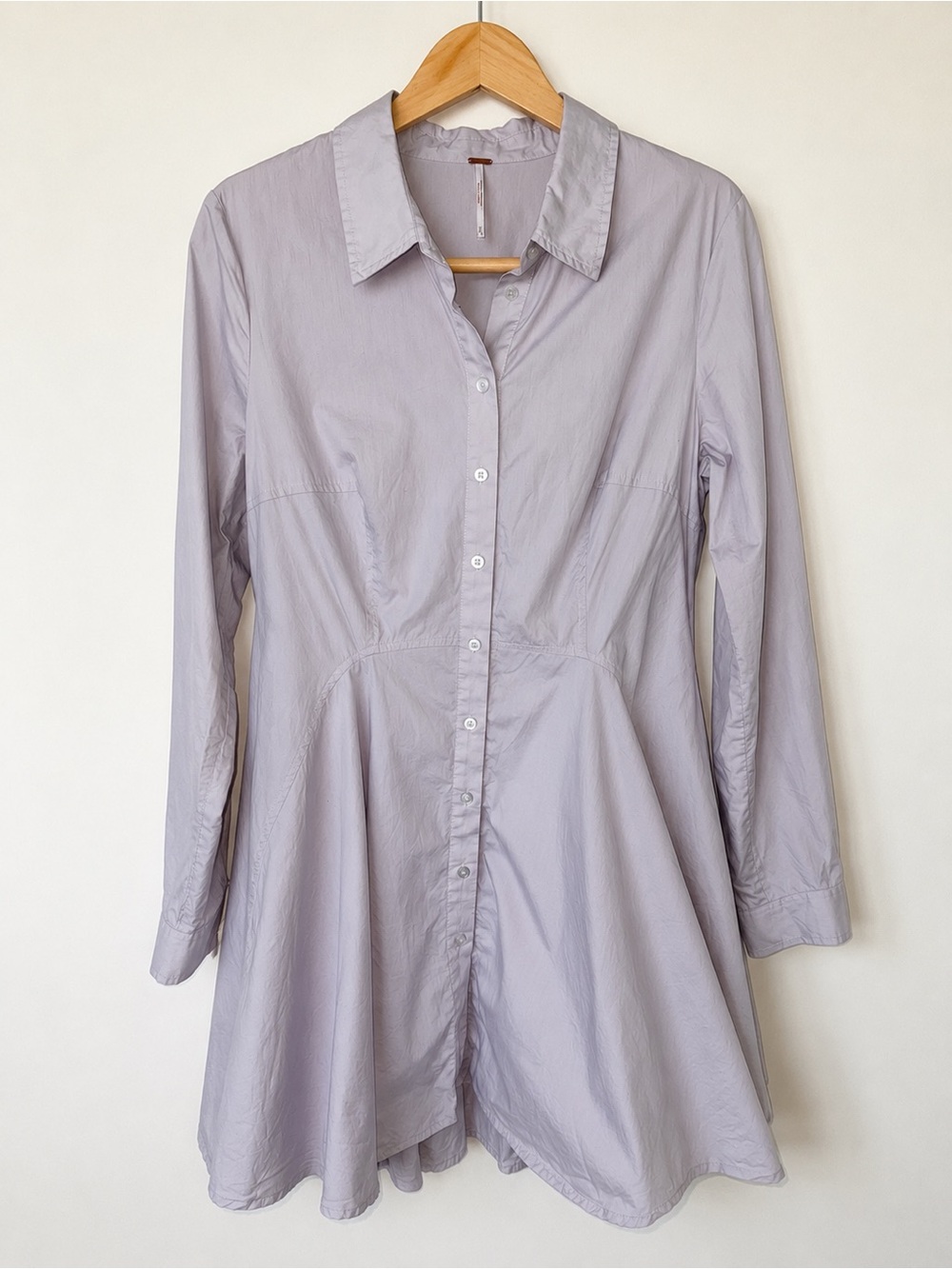Free People Babydoll Button Front Tunic Dress Soft Lavender - Picture 2 of 8